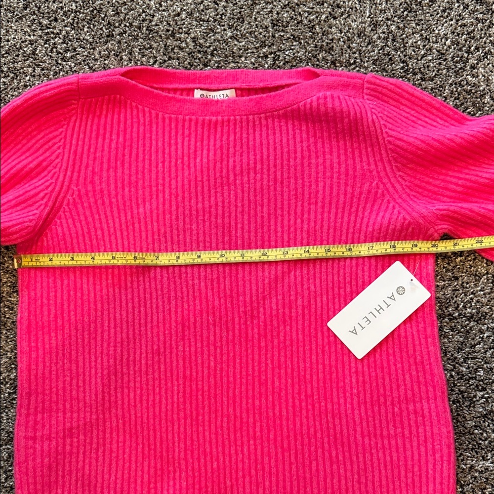 Athleta Hot Pink Ribbed Scoop-Neck Sweater - Picture 4 of 6